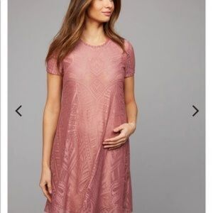 BCBG pink lace maternity dress, size L
